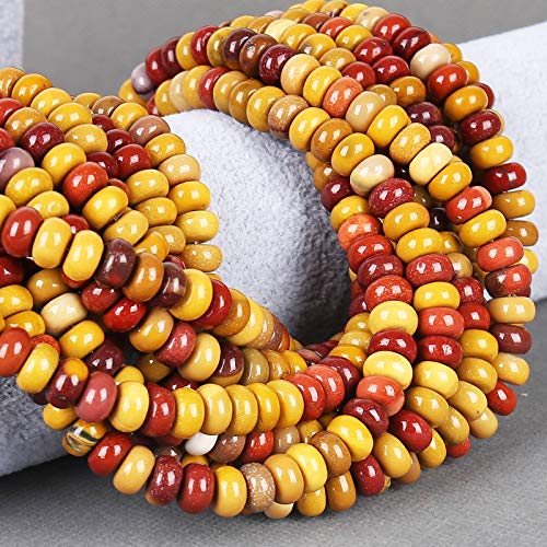 ICAI Beads 5x8mm Natural (Mookaite Jasper, 5x8) Beads Rondelle Spacer Loose Beads for Jewelry Making DIY Crafts Design 1 Strand 15" APPR - color: Mookaite Jasper, size: 5x8