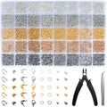 2425pcs Crimp Beads Jewelry Making Kit, Funtopia Crimp Tubes, Crimp Covers, Wire Guards, Lobster Clasp, Jump Ring for Bracelet Earring Necklace Making DIY Jewelry Repair Kit Supplies