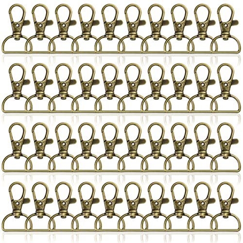 Swivel Snap Hook 35 PCS Antique Brass Lanyard Clips Metal Lobster Claw Clasps Keychain Hook with 3/4 INCH D Ring for Macrame Keychain Swivel Clips for Making Key Fobs - color: Antique Brass