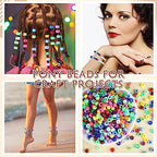 Jexine 10500 Pcs Pony Beads Bulk Plastic Beads for Bracelet Making Hair Braids DIY Necklace Jewelry Making Projects(Round,Mixed Color) - color: Mixed Color, style: Round
