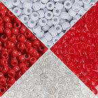MIIIM 1000PCS 6x9mm Pony Beads Bulk, 4 Styles Red Kandi Beads for Bracelets Making Kit, Hair Braids Crafts for Jewelry Making (Red) - color: Red