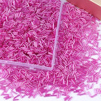 4000 Pcs Fuchsia Glass Bugle Beads, 2 x 7 mm Embroidery Beads, Small Long Tube Seed Beads for Embroidery Craft Jewelry Making - color: Fuchsia