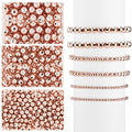 WILLBOND 1200 Pcs Round Spacer Beads for Jewelry Making 4/6/8 mm Smooth Ball Beaded Seamless Loose Ball Embellishments with Holes for Stackable Bracelet Craft(Rose Gold) - color: Rose Gold