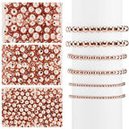 WILLBOND 1200 Pcs Round Spacer Beads for Jewelry Making 4/6/8 mm Smooth Ball Beaded Seamless Loose Ball Embellishments with Holes for Stackable Bracelet Craft(Rose Gold) - color: Rose Gold