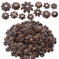 BronaGrand 100 Gram(About 180-350pcs) Bead Caps Metal Spacers Jewelry Findings Accessories for Bracelet Necklace Jewelry Making,Antique Copper - color: Antique Copper