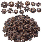 BronaGrand 100 Gram(About 180-350pcs) Bead Caps Metal Spacers Jewelry Findings Accessories for Bracelet Necklace Jewelry Making,Antique Copper - color: Antique Copper