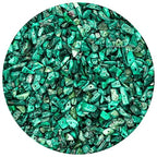 Malachite Pre Drilled Crystal Crushed Chips Beads for Bracelets Making, DIY Handmade Natural Healing Crystals (25 Inch Strand) - color: Malachite