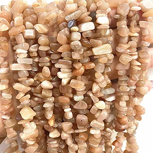 5-8mm Natural Sunstone Gemstone Chips Loose Beads Semi Precious for Jewelry Making DIY Handmade Craft Supplies 1 Strand per Bag Approxi 34" - color: Sunstone Chips