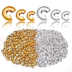 Aylifu 600pcs 3mm/4mm/5mm Crimp Bead Knot Covers Half Round Open Crimp Beads Crimp Bead Covers for DIY Jewelry Crafts Making - color: Gold,sliver(0.12/0.15/0.19inch)