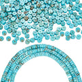 arricraft 2 Strands Natural Turquoise Beads, 6mm Flat Round Heishi Beads Disc Turquoise Gemstone Loose Beads for Bracelets Necklaces Earring Jewelry Making - size: 6x3mm