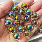 Mixed Lots Shiny AB Color Acrylic Faceted Bead DIY Beading Hairband Bracelets Necklace Craft Embelishment (Gradient-Round) - color: Gradient-Round