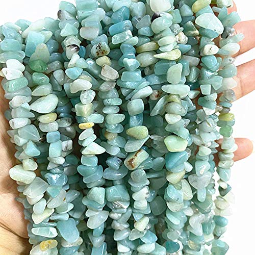 Gemstone Chips Natural Amazonite 3-5mm Healing Crystals Waist Bracelets Necklace Kit Irregular Stone DIY Crafts Design Jewelry Making Approxi 32 inch - color: Amazonite Chips