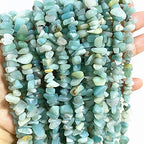 PLTbeads 5-8mm Natral Healing Gemstone Waist Bracelets Necklace Kit Irregular Stone DIY Crafts Design Jewelry Making 1 Strand per Bag Approxi 34 inch (Amazonite Chips) - color: Amazonite Chips