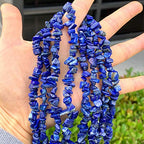 Genuine Lapis Lazuli Chips Gemstone Beads 5-8mm Irregular Shaped Crystal Chip Stone Loose Bead for Jewelry Making 1 Strand 32" - color: Lapis Lazuli