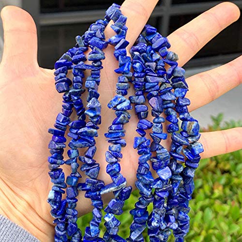 Genuine Lapis Lazuli Chips Gemstone Beads 5-8mm Irregular Shaped Crystal Chip Stone Loose Bead for Jewelry Making 1 Strand 32" - color: Lapis Lazuli