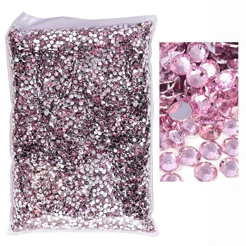 Blinginbox 50000pcs Flatback Rhinestones,Resin Non Hotfix Rhinestones Large Quantity Wholesale for Crafts DIY Creative Design,Clothes,Makeup,Nail Art (2mm=0.08",Lt.Pink) - color: Lt.Pink, size: 2mm=0.08"