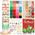 Gionlion Christmas Bracelet Making Kit, Clay Beads Friendship Bracelet Kit Christmas Crafts Gifts, Gold Beads Charm Bracelet Maker Set Preppy Jewelry Making Kit Gifts - style: Christmas Limited