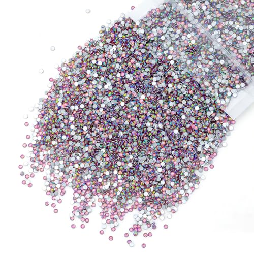 qiipii 10000PCS 2mm Small Pink AB Resin Rhinestones for Crafting Flatback Rhinestones Bulk SS6 Tiny Stones Diamonds Crystals Gems Charms for Nails Face Eyes Makeup Tumblers Bottles DIY Crafts Shoes - color: Crystal Dark Pink Ab, size: 2mm Bulk