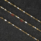 UMAOKANG 5 Meters Stainless Steel Jewelry Chain Enamel Chain for Jewelry Making Gold Plated Chain with Jump Rings and Lobster Clasps - color: Gold-White