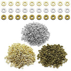 1500pcs Flat Round Spacer Beads for DIY Crafts,3 Colors Disc Loose Beads Flat Disc Spacer Beads for DIY Bracelet Necklace Earring Crafts(Gold,White K,Antique Cyan) - color: 1500pcs;Gold,White K,Antique cyan