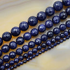 AD Beads Natural Gemstones Faceted Round Spacer Loose Beads 15.5'' 4mm to 10mm (6mm, Faceted Blue Sand) - color: Faceted Blue Sand, size: 6mm