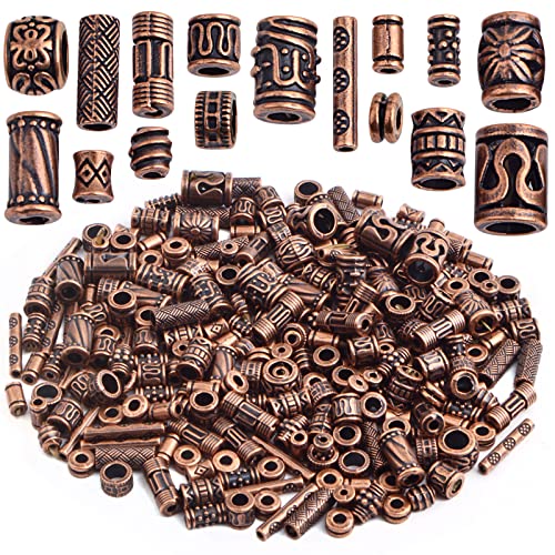 100 Gram Assorted Styles Column Spacer Beads Tibetan Alloy Barrel Tube Loose Spacer Beads Craft Supplies for DIY Bracelet Necklace Jewelry Craft Making, Antique Copper - color: Antique Copper