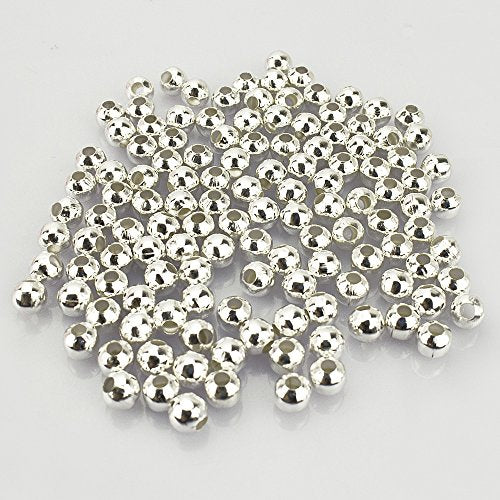 LolliBeads (R) Silver Plated Smooth Round Metal Beads 6 mm 300 Pcs - color: Silver 300 Pcs 6mm