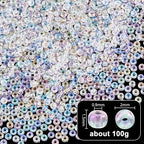 PH PandaHall 6000 Pcs 11/0 Glass Seed Beads, AB Color 2mm Seed Beads Round White Waist Bead Mini Spacer Bead for Earring Choker Bracelet Neckalce Waist Chain Jewelry DIY Crafts Making - color: AB Color-6000 Pcs