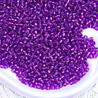 5000pcs Glass Seed Beads, 3mm 8/0 Small Individual Color Seed Beads Mini Pony Bulk for DIY Bracelet Necklaces Wrist Jewelry Making, Frosted Silver Purple - color: Frosted Silver Purple