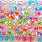 Mixed Lots Shiny AB Color Acrylic Pumpkin Bead DIY Beading Hairband Bracelets Necklace Craft Embelishment (Mixed Colors-Pumpkin) - color: Mixed Colors-Pumpkin