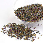 Craftdady 12/0 Metallic Glass Seed Beads 2x1.5mm Colorful Round Loose Pony Beads About 5000Pcs for Jewelry Making Hole: 0.5mm - color: Metallic Colorful, 2x1.5mm