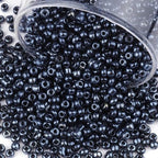 Size 4 mm 6/0 Glass Seed Beads, 2100 Pcs Small Mini Spacer Loose Pony Beads for Jewelry Making and DIY Crafts (Black) - color: Black, size: Large