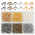 600 Pieces Brass Wire Guardian Wire Cable Protector U Shape Findings Guard Loops for Jewelry Making Earring Bracelet Necklace Crafts,6 Colors