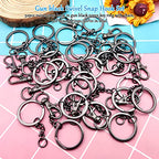 150Pcs Swivel Snap Hook Set,Gun Black Swivel Clasps Lanyard Snap Keychain Hooks Lobster Clasp Split Key Rings with Chain and Jump Rings Bulk for Keychain Lanyard,Charm,Jewelry,DIY Crafts Supplies - color: Gun Black