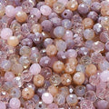 St.Kunkka Crystal Glass Beads for Jewelry Making, 1000pcs 4mm Small Briolette Faceted Rondelle Crystal Beads Austria Loose Spacer Beads for DIY Women Bracelet Necklace (Pink and Purple) - color: Pink and Purple