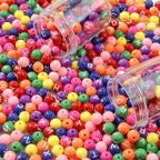 8mm Acrylic Beads 600pcs Round Letter Bead Multicolor Spacer Bubble Beads Plastic Crafts Bead for DIY Necklaces Bracelets Earrings Jewelry Making (Letters) - color: rose pink&green&blue