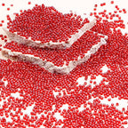 2mm Glass Seed Beads Bulk, Deep Red with Silver 12/0 Tiny Round Seed Bead, Small Mini Pony Craft Beads for Bracelet Necklace Wrist Jewelry Making Beading Weaving DIY Crafts Supplies - color: Deep Red with Silver