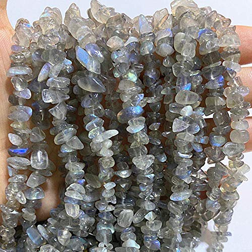 PLTbeads 5-8mm Natral Healing Gemstone Waist Bracelets Necklace Kit Irregular Stone DIY Crafts Design Jewelry Making 1 Strand per Bag Approxi 34 inch (Labradorite Chips) - color: labradorite Chips