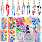 TOHONGADON 618 Pcs Bead Keychain Kit, Colorful Bag Charm Kit with Adjustable Alphabet Beads, Charm Keychain Kits for DIY Key Ring Jewelry Making - color: 618 Pcs Bead