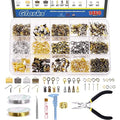 Glarks 1467Pcs Jewelry Making Supplies Kit with Accessories, Jewelry Making Pliers, Beading Wires and Findings for Making and Repair - size: 1459pcs