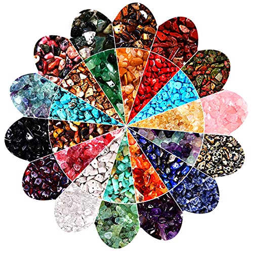 1400PCS Crystal Stone Beads for Jewelry Making, Natural Chip Stone Beads 5-8mm Irregular Gemstones Multicolored Rock Loose Beads for Ring, Earrings, Necklace, Bracelet Making DIY Art Crafts (1400PCS) - color: Color A