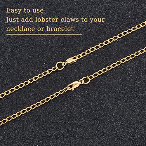 SUNNYCLUE 1 Box 4Pcs Real 1/20 14K Gold-Filled Lobster Claw Clasp with Open Jump Ring 10mm Lobster Clasps Bead Jewellery Findings for Beginners DIY Necklace Jewelry Making Crafts Supplies, Golden - size: 0.55in
