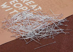 Shapenty 200PCS Mini Metal Wire Eyepins Beading Small Open Eye Head Pins Needles Bulk for DIY Craft Bead Earring Pendant Necklace Bracelet Jewelry Charm Finding Making (40mm/1.57Inch, Silver) - color: Silver, size: 40 mm