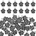 Junkin 120 Pieces Dog Paw Print Charms Animal Footprint Pendants 15x12 mm Metal Puppy Prints Charms for Jewelry Making DIY Necklace Bracelet(Ancient Silver)