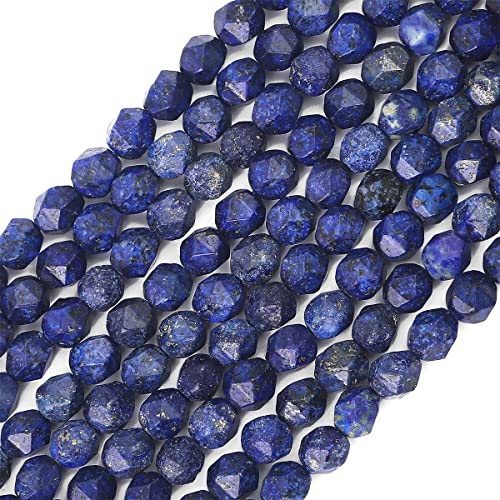 BEADIA Faceted Natural Lapis Lazuli Stone Round Beads 6mm 36cm/Strand for Jewelry Making - color: Lapis Lazuli, size: 6mm