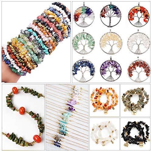 500 pcs Natural Chip Stone Beads, Black Rutilated 5-8 mm Irregular Gemstones Healing Crystal Loose Rocks Bead Hole Drilled for Jewelry Making Bracelet - color: Black Rutilated