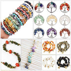 500 pcs Natural Chip Stone Beads, Multicolor 5-8 mm Irregular Gemstones Healing Crystal Loose Rocks Bead Hole Drilled for Jewelry Making Bracelet - color: Multicolor