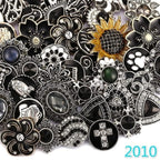 10PCs Mixed Style Rhinestones Snaps Jewelry Charms Buttons 18/20mm for Interchangeable Snaps Jewelry Making Women DIY Button Bracelets Necklaces Rings Brooch Accessories (Black) - color: Black