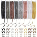 8 Roll Necklace Chains, 8 Colors Jewelry Making Metal Chains with Open Jump Rings & Lobster Clasps for Jewelry Making DIY Necklace Bracelet Anklet - color: 8 Roll