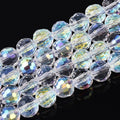 68pcs 8mm Transparent Electroplate Glass Beads Strands 96 Faceted Round Glass Spacer Beads for DIY Earring Bracelet Necklace Jewelry Making Clear AB - color: Clear AB